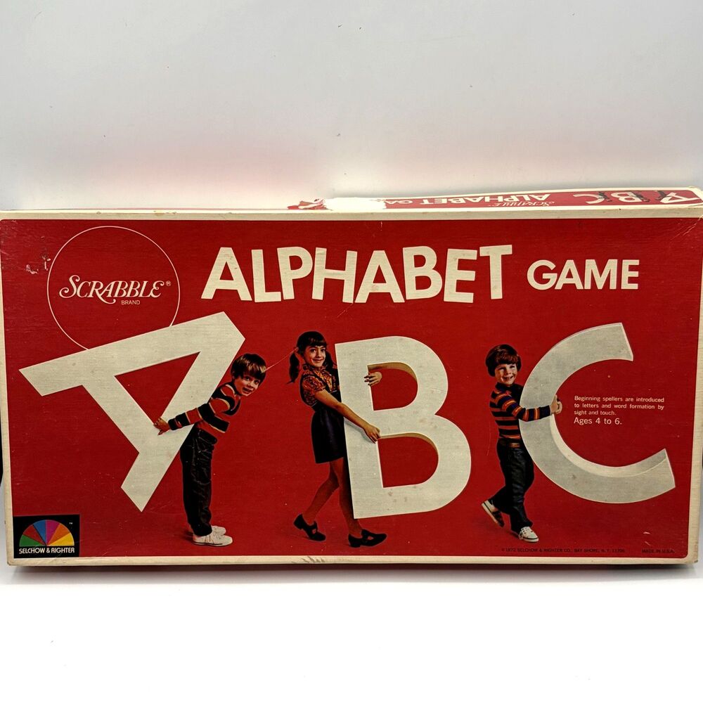 Vintage 1972 Scrabble Alphabet Game - COMPLETE